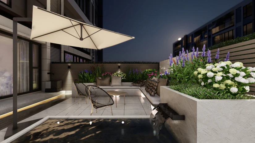 Simple FashionArt Theme Courtyard Landscape Su Model 3D Model .c4d .max .obj .3ds .fbx .stl .blend 