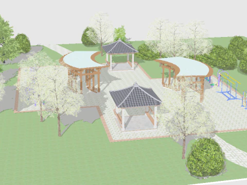 Fitness Meydanı SketchUp Modeli 3D Model