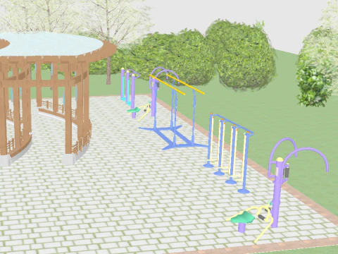 Fitness Square SketchUp Model 3D Model