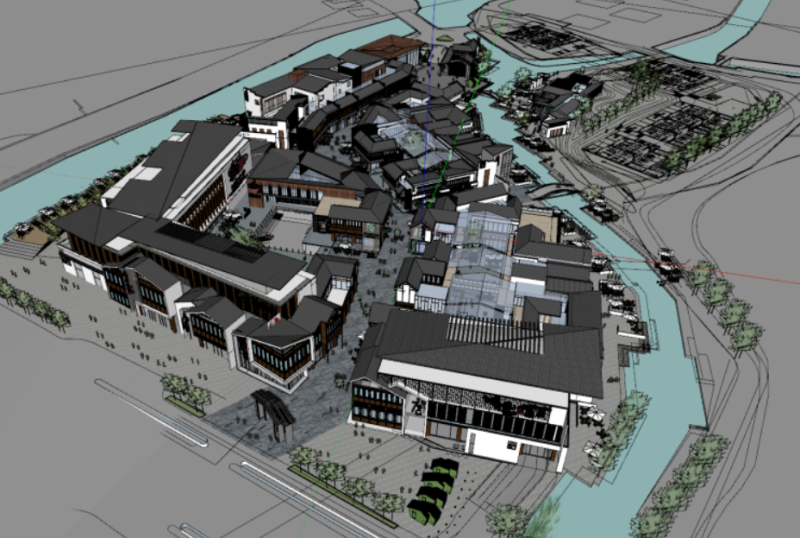 SU model of a commercial street building 3D Model .c4d .max .obj .3ds .fbx .stl .blend 