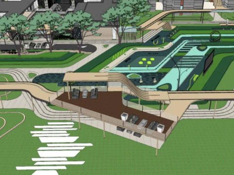 SU model of modern high-rise residential buildings 3D Model