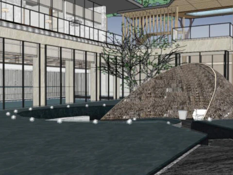 SU model of modern high-rise residential buildings 3D Model