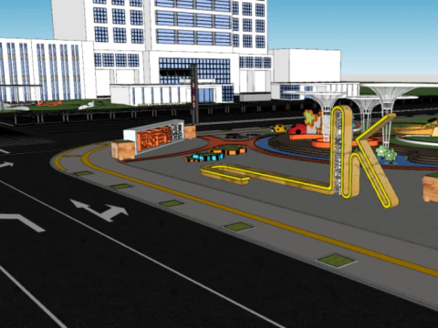 Parco municipale dello spazio verde stradale Modello 3D