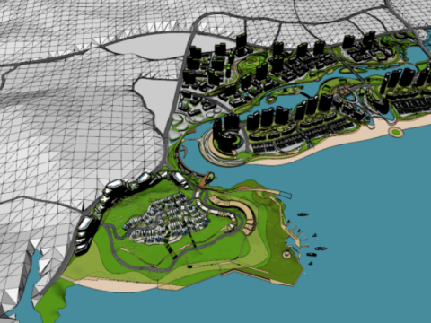 Blue Tribes-SU Model for Coastal Cultural Residence Purpose 3D Модель