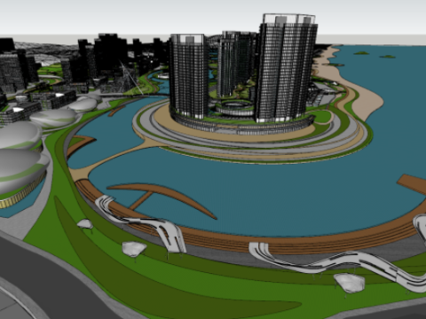 Blue Tribes-SU Model for Coastal Cultural Residence Purpose Modelo 3D