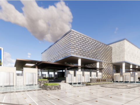 Conceptual planning of a sales office in a central city Modello 3D