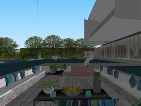 Modern Water Stone International Architecture in a Certain Aesthetic Demonstration Zone 3D Modell