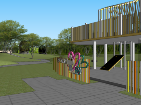 Modern Water Stone International Architecture in a Certain Aesthetic Demonstration Zone 3D Modell