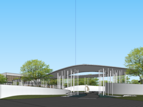 Modern Water Stone International Architecture in a Certain Aesthetic Demonstration Zone 3D Modell