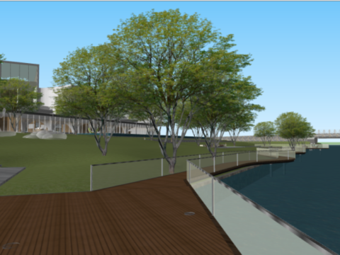 Modern Water Stone International Architecture in a Certain Aesthetic Demonstration Zone 3D Modell