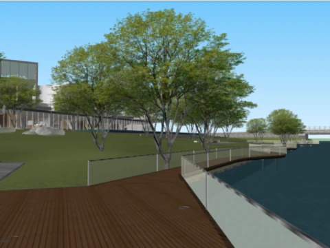 Modern Water Stone International Architecture in a Certain Aesthetic Demonstration Zone 3D Model