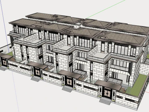 Modelo SU de constru&ccedil;&atilde;o de moradia &agrave; beira-rio Modelo 3D