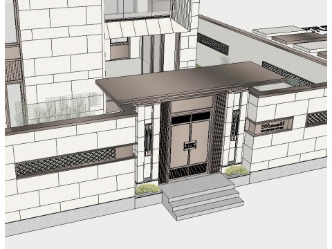 SU model of riverside townhouse building 3D Model