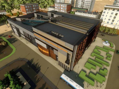 Sketchup model of a university library design plan 3D Model