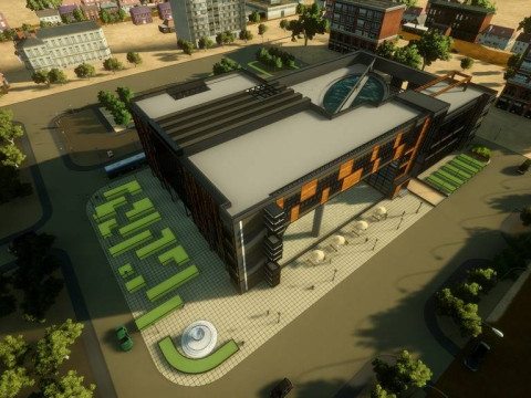 Sketchup model of a university library design plan 3Dモデル