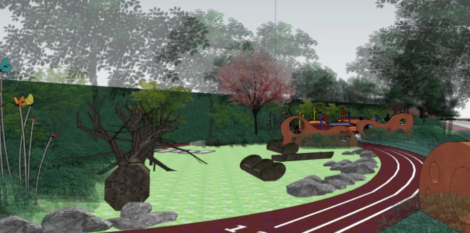 SU Model Design of Streamlined Childrens Paradise Landscape 3D Model .c4d .max .obj .3ds .fbx .stl .blend 