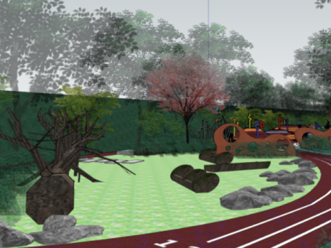 SU Model Design of Streamlined Childrens Paradise Landscape 3D Model