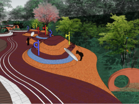 SU Model Design of Streamlined Childrens Paradise Landscape 3D 模型