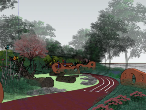 SU Model Design of Streamlined Childrens Paradise Landscape 3D Model