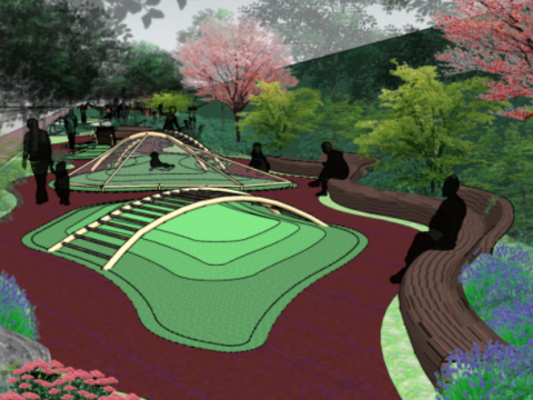 SU Model Design of Streamlined Childrens Paradise Landscape 3D 模型