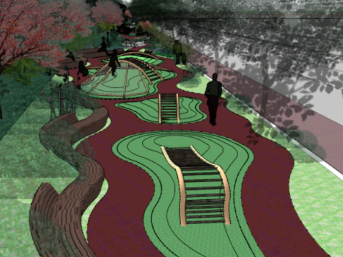 SU Model Design of Streamlined Childrens Paradise Landscape 3D Model
