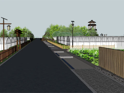 Modello SU per la pianificazione e progettazione di dettaglio di un nuovo villaggio turistico sicuro Modello 3D