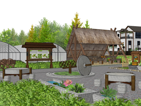 SU Model for Detailed Planning and Design of a New Safe Tourism Village Modèle 3D