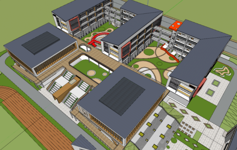 SU Model of a Chengnan Primary School 3Dモデル .c4d .max .obj .3ds .fbx .stl .blend 
