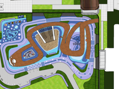SU model of a modern high-rise mansion area and landscape in a city Modèle 3D