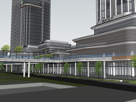 SU Model of an International Financial Center Business Commerce Leisure 3D मॉडल