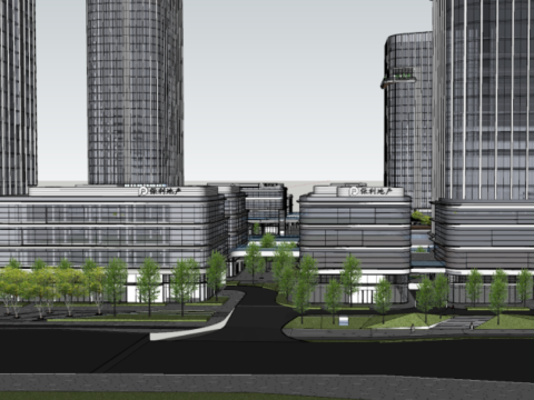 SU Model of an International Financial Center Business Commerce Leisure 3D मॉडल