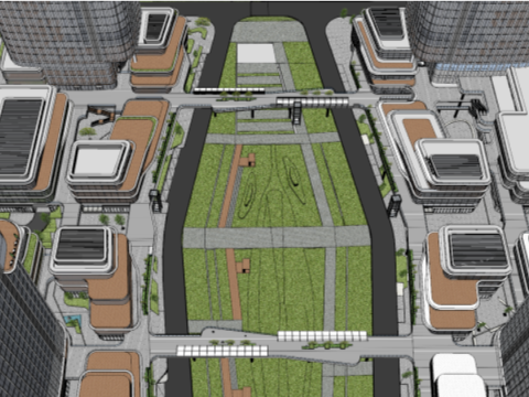 SU Model of an International Financial Center Business Commerce Leisure 3D मॉडल