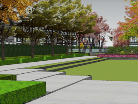 SU model of courtyard architectural landscape 3D 模型