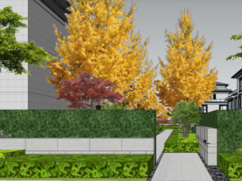 SU model of courtyard architectural landscape 3D 模型