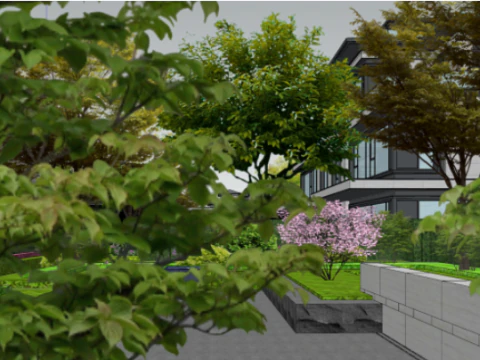 SU model of courtyard architectural landscape 3D Model