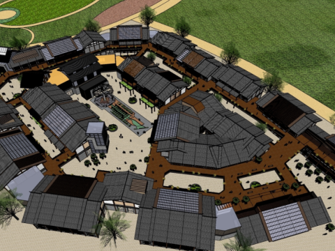 National Commercial Street Antique Old Street Building Renovation Plan Modello 3D