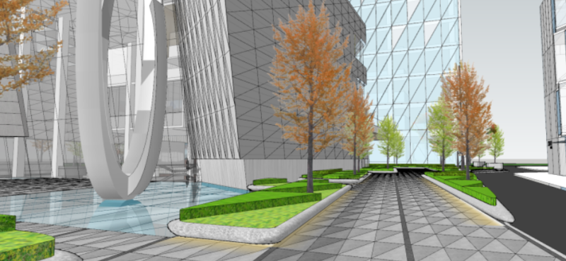 SU model for the construction of the start-up area and industrial park of a large citys science and 3D 模型 .c4d .max .obj .3ds .fbx .stl .blend 