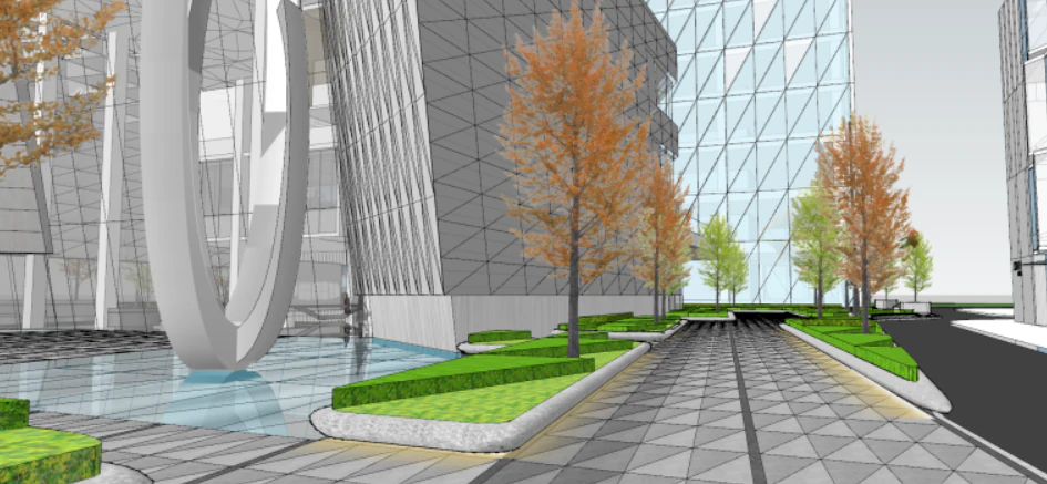 SU model for the construction of the start-up area and industrial park of a large citys science and 3D Model .c4d .max .obj .3ds .fbx .stl .blend 