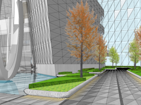SU model for the construction of the start-up area and industrial park of a large citys science and Modello 3D