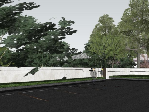 Landscape sketchup model of modern light luxury simple residential demonstration area Modelo 3D