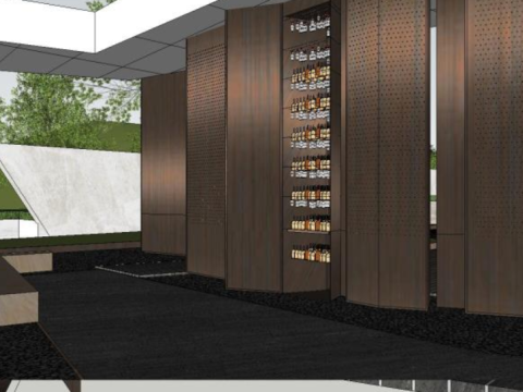 Landscape sketchup model of modern light luxury simple residential demonstration area 3D Model