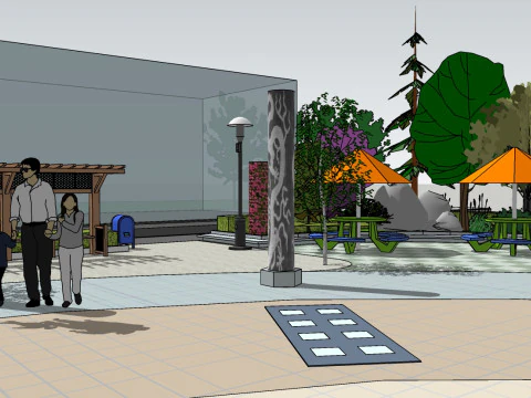 SU model of a clock leisure small square 3D Model