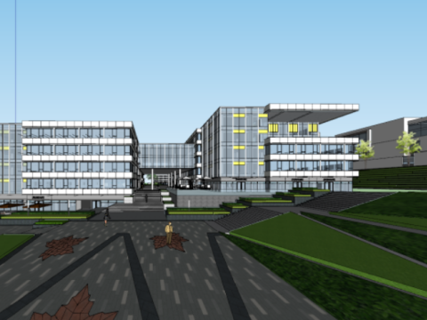 SU Model of Commercial Villa and Office Building of a Corporate Headquarters Project 3D Model