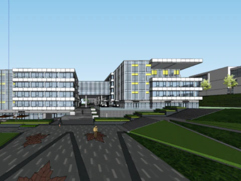 SU Model of Commercial Villa and Office Building of a Corporate Headquarters Project 3D Model