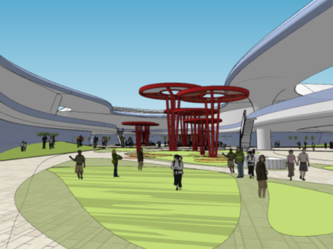 SU Model of Winning Plan for an Activity Center 3D 模型