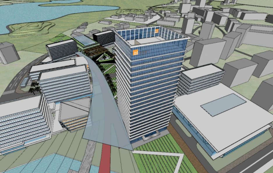 SU Model of the Office Building of Electric Power Headquarters in a Southern City 3D Model .c4d .max .obj .3ds .fbx .stl .blend 