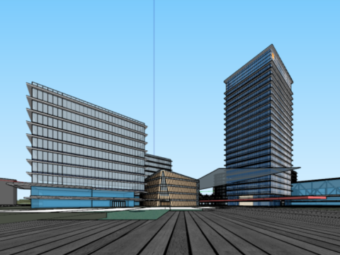 SU Model of the Office Building of Electric Power Headquarters in a Southern City Model 3D