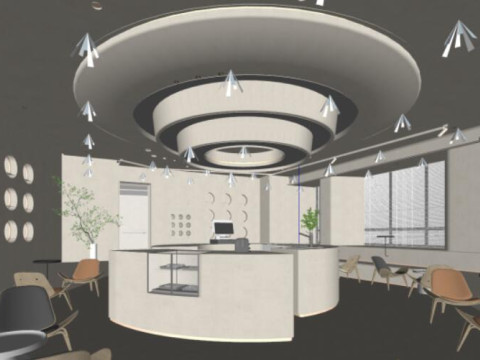 Milk Tea Shop SU ModelMaterial Texture Modello 3D