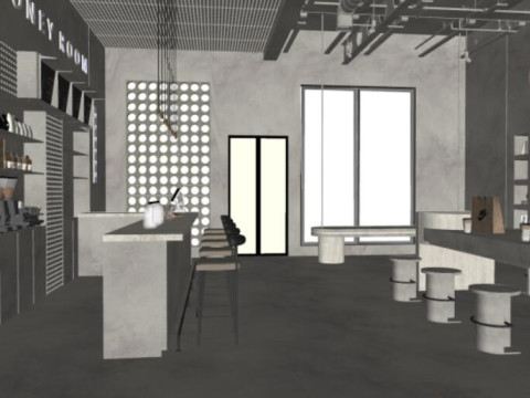 Milk Tea Cafe SU ModelMaterial Texture 3D मॉडल
