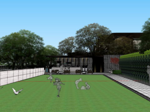 SU model stacked villas and high-rise buildings in the high-rise demonstration zone 3D Model